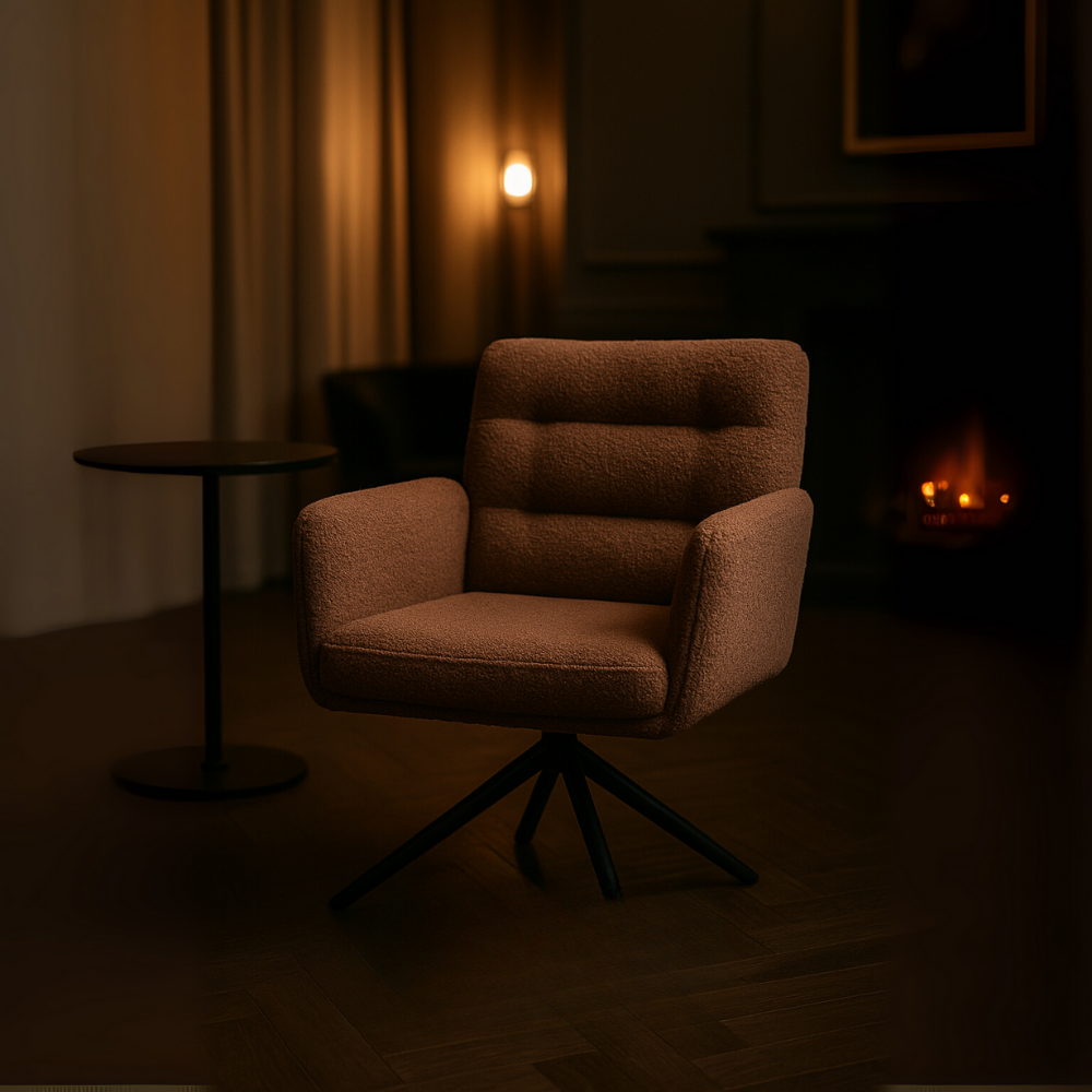 Fauteuil pivotant bouclé – Modèle Paris