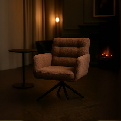 Fauteuil pivotant bouclé – Modèle Paris